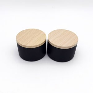 Yrsm metal-Candle Tins with Wooden Lid
